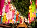 Multi Colors Lanna Lanterns Style Hanging Royalty Free Stock Photo