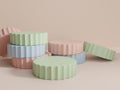 Multi Colors Studio Shot Product Display Background with Stacking Platform Blocks for Anniversary, Celebration or