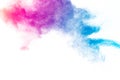 Multi colour powder explosion on white background. Launched colourful dust particles splashing Royalty Free Stock Photo