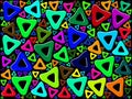 Multi colour triangle shapes beautiful pattern on plain black background Royalty Free Stock Photo