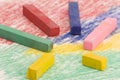 Multi Coloured Chalk sticks Royalty Free Stock Photo