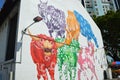 Multi coloured cow mural near Buffalo street in Little India Singapore