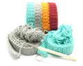 Multi-coloured crochet-work