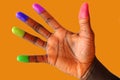 Multi coloured (cultured) finger tips 3 Royalty Free Stock Photo