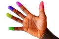 Multi coloured (cultured) finger tips Royalty Free Stock Photo