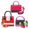 Multi-coloured fashion womens handbag.Big sale Royalty Free Stock Photo