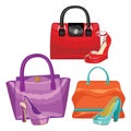 Multi-coloured fashion womens handbag.Big sale Royalty Free Stock Photo