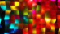 Multi coloured glow mosaic, music rhythm pixel cubes motion background 3d illustration Royalty Free Stock Photo