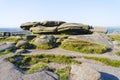 Multi-coloured gritstone boulders on Stanage Edge Royalty Free Stock Photo