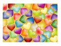 Multi-coloured hearts Royalty Free Stock Photo