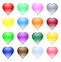 Multi-coloured hearts