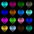 Multi-coloured hearts Royalty Free Stock Photo