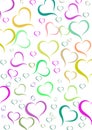 Multi coloured hearts on white background Royalty Free Stock Photo