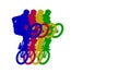 Multi-coloured illustration of bicyclist Royalty Free Stock Photo