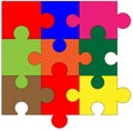 Jigsaw Corner Pieces In Colour Royalty Free Stock Photo