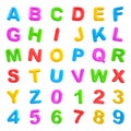 Multi coloured letters and numbers