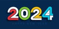 Multi coloured modern Happy New 2024 Year banner design