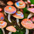 Multi coloured Mushrooms