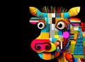 Multi Coloured Postmodernism Abstract Cow Illustration Royalty Free Stock Photo
