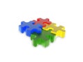 Multi-coloured puzzle isolated on white background Royalty Free Stock Photo