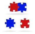 Multi-coloured puzzles on a white background Royalty Free Stock Photo