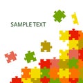 Multi-coloured puzzles on a white background Royalty Free Stock Photo