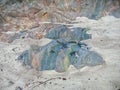 Multi coloured rocks of the Island Iona, Scotland, UK. Royalty Free Stock Photo