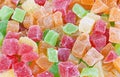 Multi-coloured sweet fruit candy close-up as a background. Succade. Royalty Free Stock Photo