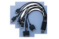 Multi-connector USB charging cable with Type-A, Type-C, micro and mini USB Royalty Free Stock Photo