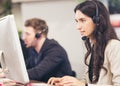 Multi-Cultural Business People Working In A Call Center, Online customer care support service Royalty Free Stock Photo