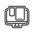 multi device compatibility line icon vector illustration Royalty Free Stock Photo