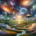 A multi-dimensional landscape that transcends the traditional three dimensions we're accustomed to,