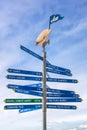 Multi directional mileage sign post Royalty Free Stock Photo
