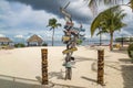 Multi-directional sign on beach in Florida Keys