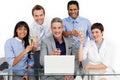 Multi-ethnic business team celebrating a success Royalty Free Stock Photo