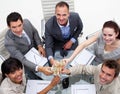 Multi-ethnic business team drinking champagne Royalty Free Stock Photo