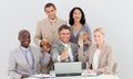 Multi-ethnic business team drinking champagne Royalty Free Stock Photo