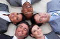 Multi-ethnic business team lying on the floor Royalty Free Stock Photo