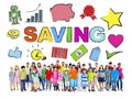 Multi-Ethnic Children with Savings Concept Royalty Free Stock Photo