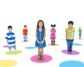 Multi-Ethnic Children Standing Individually Royalty Free Stock Photo