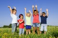 Multi-Ethnic group of children outdoors