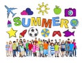 Multi-Ethnic Group of Children with Summer Concepts Royalty Free Stock Photo