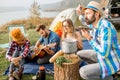 Friends during the outdoor recreation Royalty Free Stock Photo