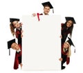 Multi ethnic group of graduated students Royalty Free Stock Photo