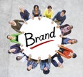 Multi-Ethnic Group of People and Branding Concepts Royalty Free Stock Photo