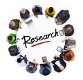 Multi-Ethnic Group of People and Research Concepts Royalty Free Stock Photo