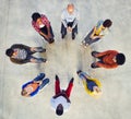 Multi-Ethnic Group of People Sitting in Circle