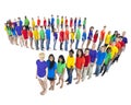 Multi-ethnic group of people standing line Concept Royalty Free Stock Photo