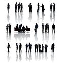 Multi-Ethnic Group Silhouettes Of Business People Royalty Free Stock Photo