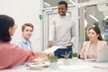 African-American Man Leading Business Meeting Royalty Free Stock Photo